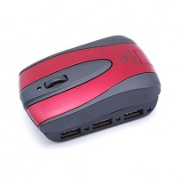 Rechargeable wireless optical mouse with 3-port hub